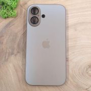 Матовий скляний чохол Glass case для iPhone 16 Desert Titanium