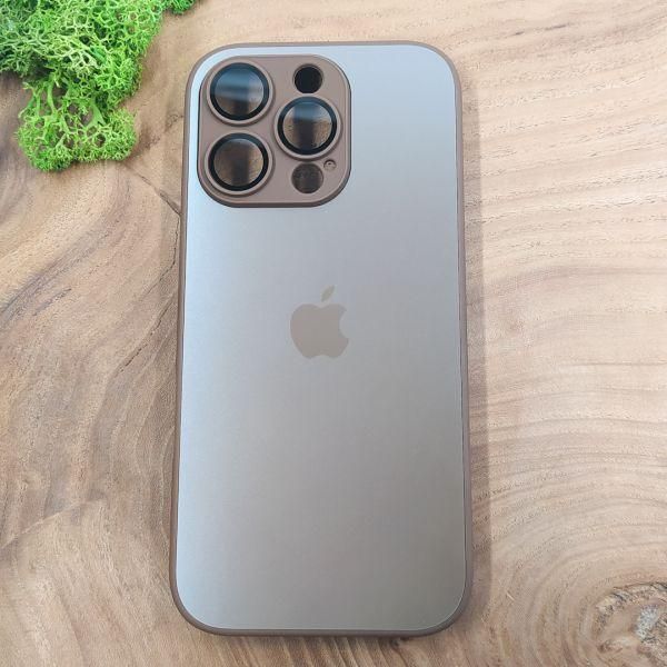 Матовий скляний чохол Glass case для iPhone 16 Pro Desert Titanium