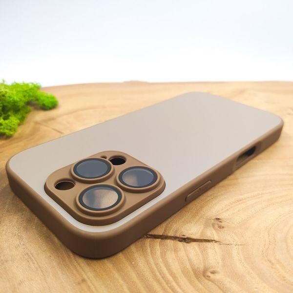 Матовий скляний чохол Glass case для iPhone 16 Pro Max Desert Titanium