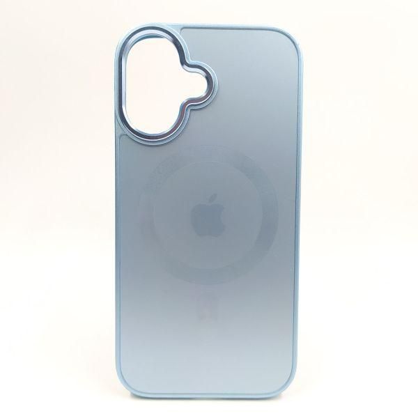 Скляний матовий чохол з MagSafe для iPhone 16 Light Blue