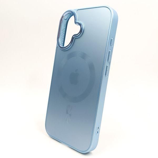 Скляний матовий чохол з MagSafe для iPhone 16 Light Blue