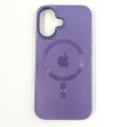 Скляний матовий чохол з MagSafe для iPhone 16 Dark Purple
