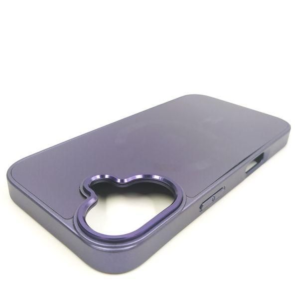 Скляний матовий чохол з MagSafe для iPhone 16 Dark Purple