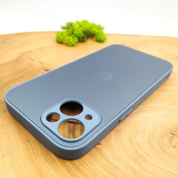 Матовий скляний чохол для iPhone 14 Sierra Blue(зас.тов.)