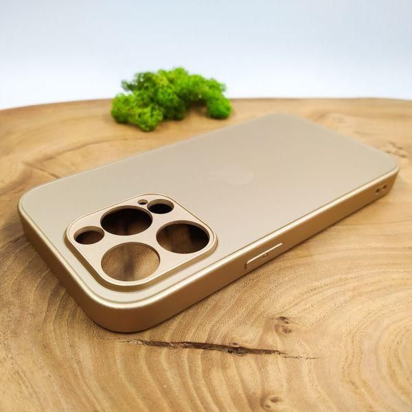 Матовий скляний чохол для iPhone 14 Pro Gold(зас.тов.)