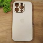 Матовий скляний чохол для iPhone 15 Pro Max Gold(зас.тов.)