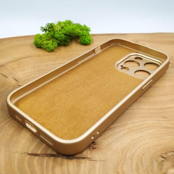 Матовий скляний чохол для iPhone 15 Pro Max Gold(зас.тов.)