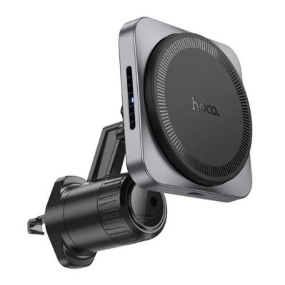 Автомобільний тримач з бездротовою зарядкою HOCO HW15 MagSafe Wireless 15W (Black) на дефлектор