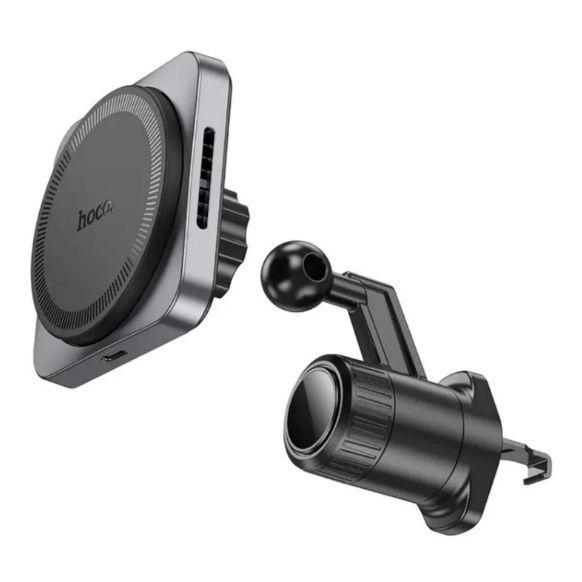 Автомобільний тримач з бездротовою зарядкою HOCO HW15 MagSafe Wireless 15W (Black) на дефлектор