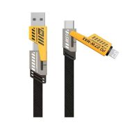 Універсальний кабель-трансформер 4 в 1 Awei CL-100Y USB-A / Type-C на Type-C / Lightning / Micro-USB 27W (1.2m, Black/Yellow)