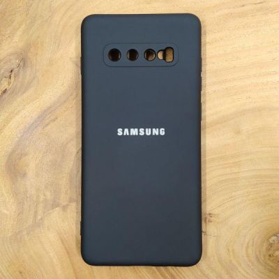Чохол Silicone case для Samsung S10 Plus Black(зас.тов.)