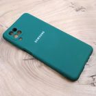 Чохол Silicone case для Samsung A12 Blue Green