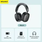 Бездротові Bluetooth-навушники Awei AT6 HiFi з підтримкою MicroSD (TF) та AUX — Чорні