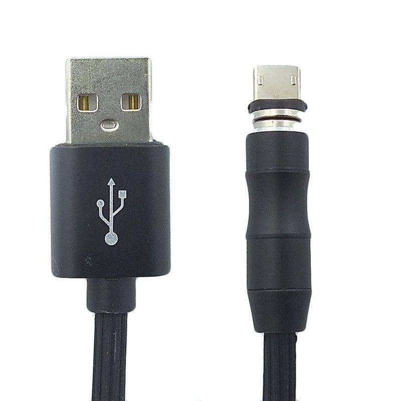 Кабель Magnetic 360 USB — MicroUSB посилений Black(зас.тов.)