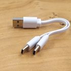 Короткий кабель-розгалужувач USB на 2 x Type-C Double Charge