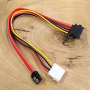 Шлейф-перехідник Molex + SATA (7+15 pin) на MicroSATA (16 pin) для 1.8" SSD/HDD 30 см