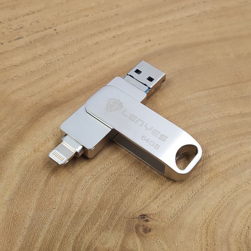 Універсальний USB-накопичувач Lenyes Rotate Flash Drive 3-in-1 64 GB