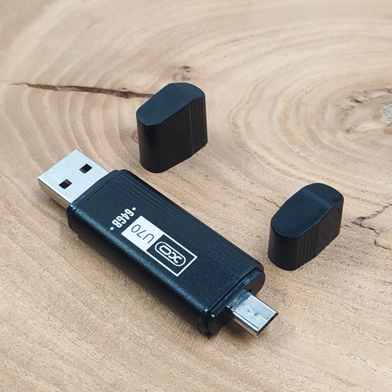 Двостороння флешка XO U70 64GB USB + Micro USB(зас.тов.)