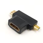 Адаптер-перехідник 3-в-1: HDMI (мама) - Micro HDMI (папа) та Mini HDMI (папа)