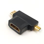 Адаптер-перехідник 3-в-1: HDMI (мама) - Micro HDMI (папа) та Mini HDMI (папа)