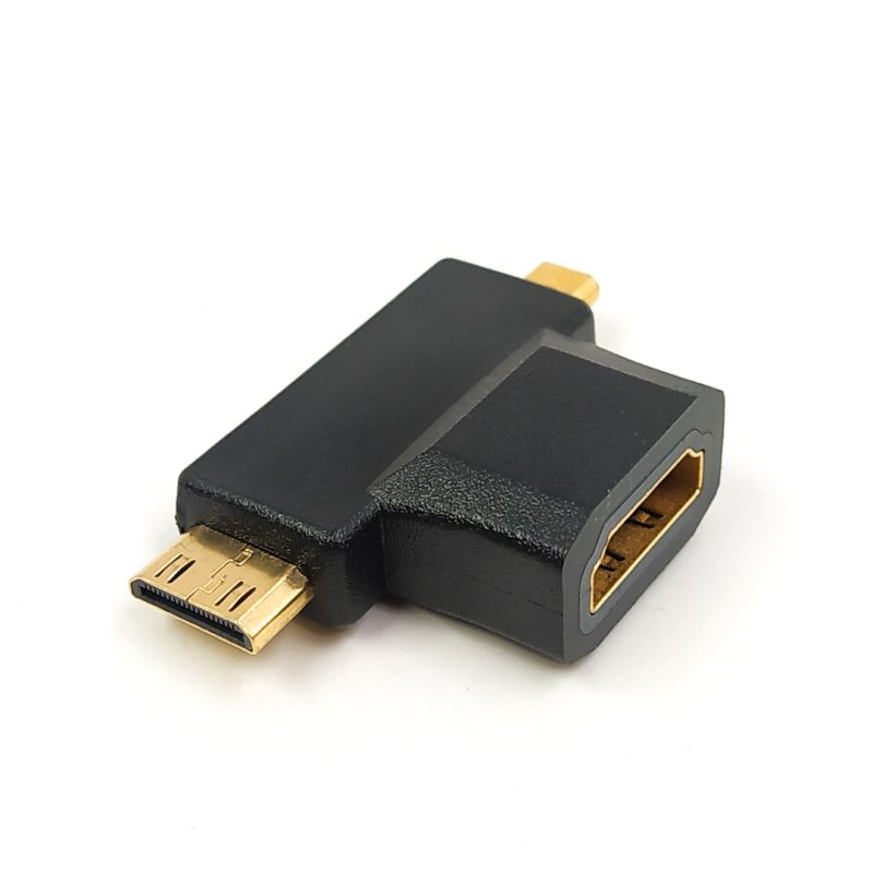 Адаптер-перехідник 3-в-1: HDMI (мама) - Micro HDMI (папа) та Mini HDMI (папа)
