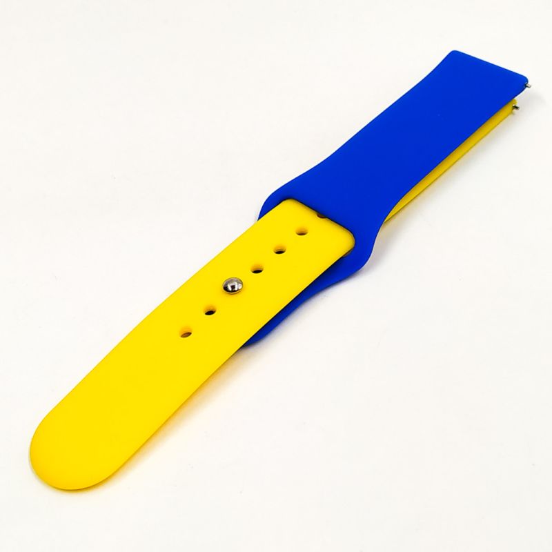 Силіконовий ремінець 20мм Yellow-Blue