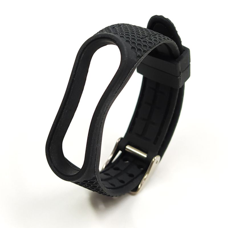 Ремінець Leather Style для Xiaomi Mi Band 5/6/7 Black