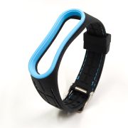 Ремінець Leather Style для Xiaomi Mi Band 5/6/7 Black-Blue