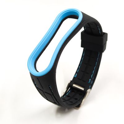 Ремінець Leather Style для Xiaomi Mi Band 5/6/7 Black-Blue