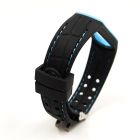 Ремінець Leather Style для Xiaomi Mi Band 5/6/7 Black-Blue