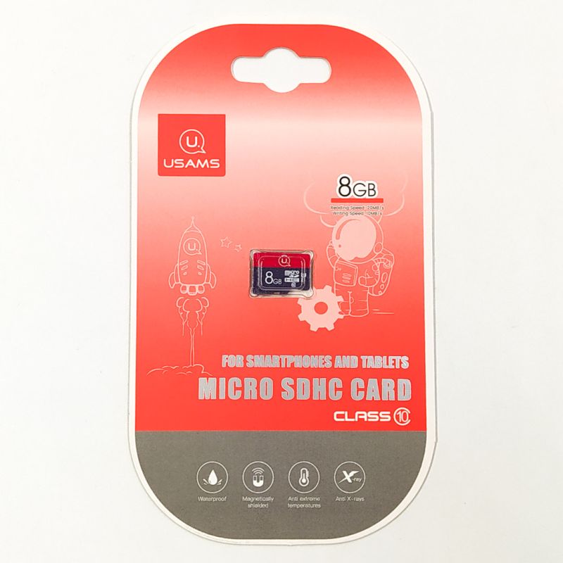 Карта пам'яті Micro SDHC USAMS 8GB Class 10