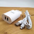 Зарядний комплект Inkax Y02 2USB/2.4A з кабелем MicroUSB