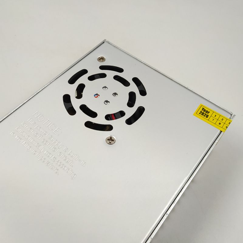 Блок живлення 12V 30A 360W S-360-12 перфорований металевий з активним охолодженням для світлодіодної стрічки та обладнання